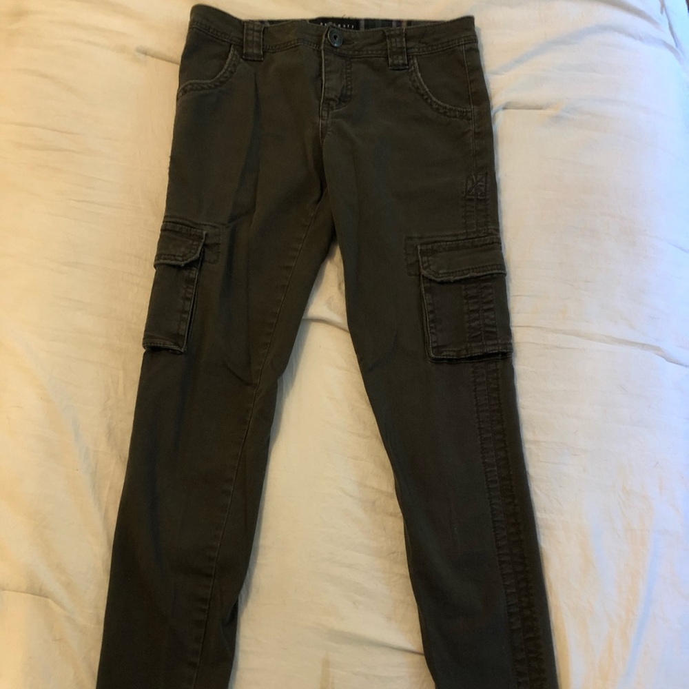 Dark green low rise jeans